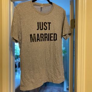 Gray Bella Canvas “Just Married” tshirt size Large
